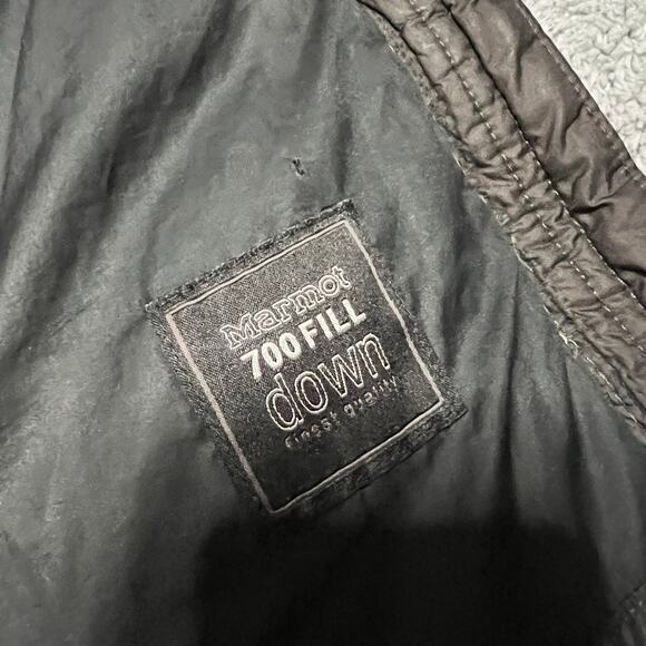 Marmot Coat Womens Medium 700 Down Fill Long Puffer Jacket Black Hooded ** - Picture 10 of 11